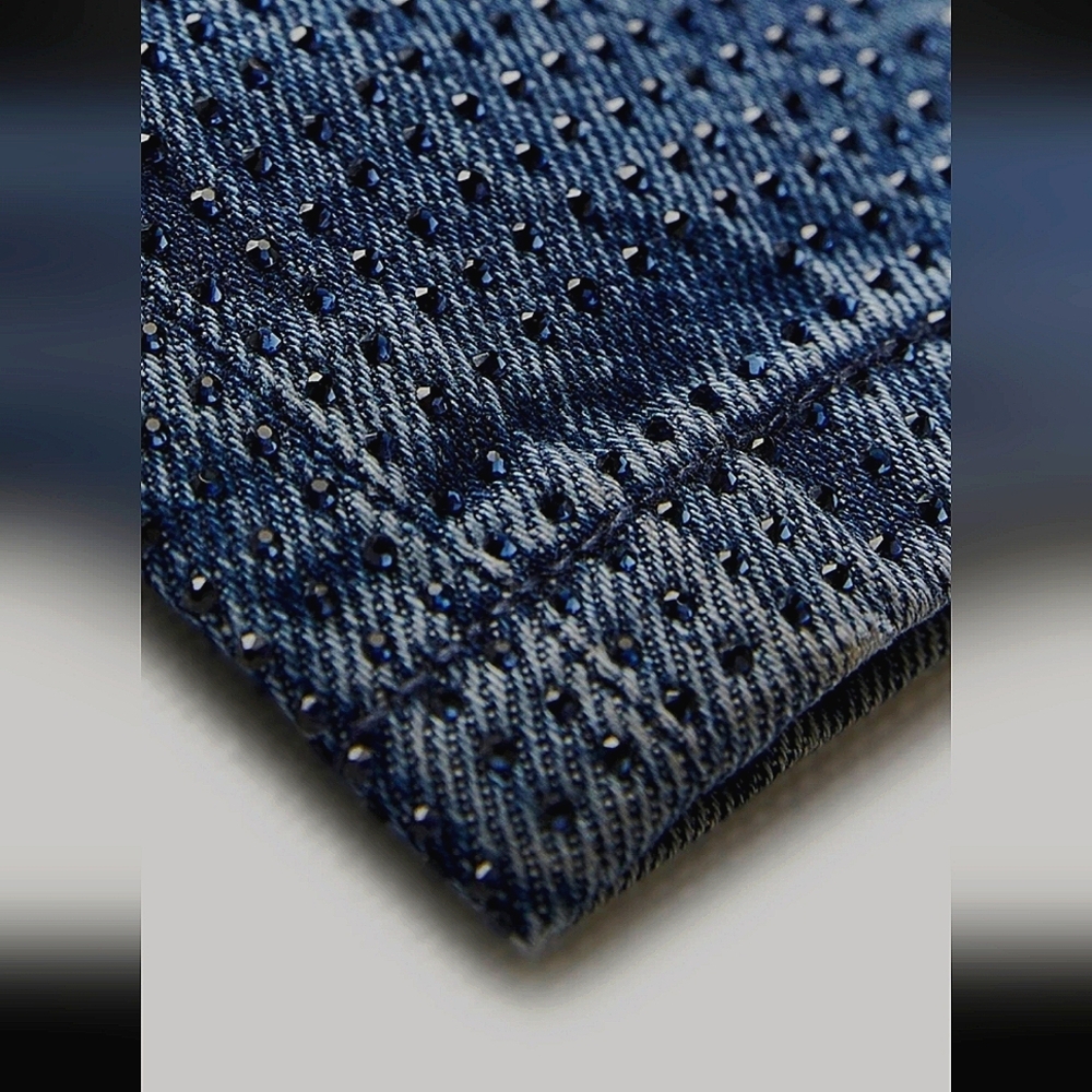 RHINESTONES HIGH RISE BOOTCUT JEANS 💙💙💙 ZARA ZW COLLECTION - Picture 2 of 11
